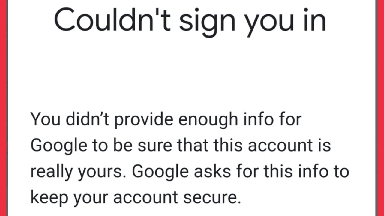 Google Sign-in Page - Lockout Example